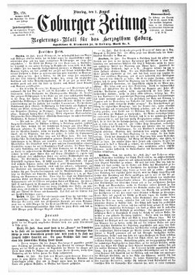 Coburger Zeitung Dienstag 2. August 1887