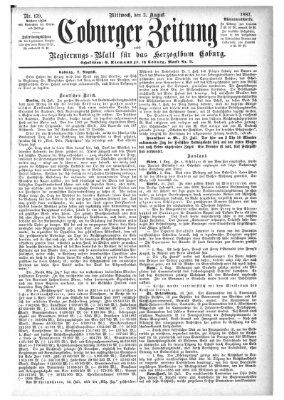 Coburger Zeitung Mittwoch 3. August 1887