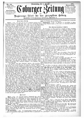 Coburger Zeitung Donnerstag 4. August 1887