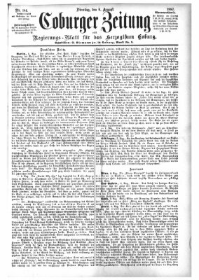 Coburger Zeitung Dienstag 9. August 1887