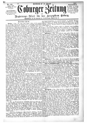 Coburger Zeitung Mittwoch 10. August 1887