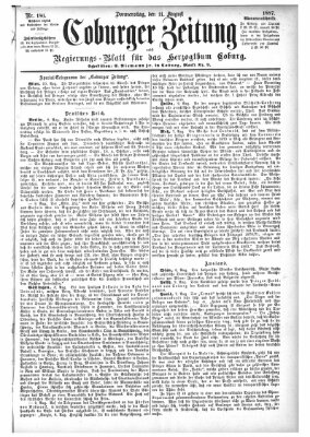 Coburger Zeitung Donnerstag 11. August 1887