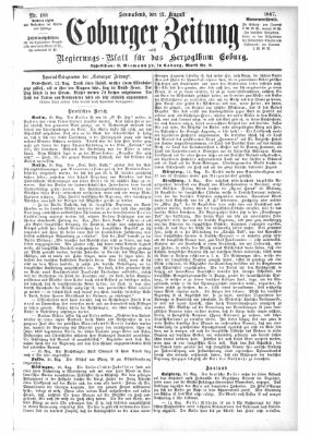 Coburger Zeitung Samstag 13. August 1887