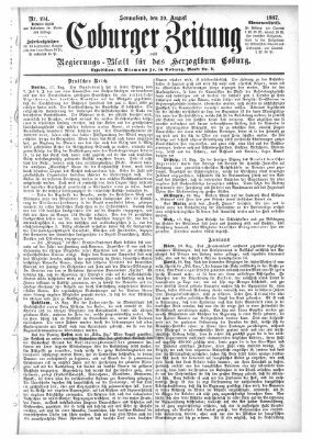 Coburger Zeitung Samstag 20. August 1887