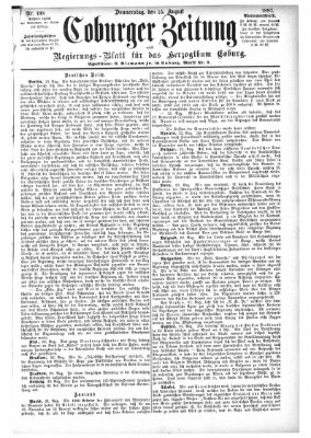 Coburger Zeitung Donnerstag 25. August 1887