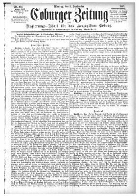 Coburger Zeitung Montag 5. September 1887