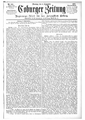 Coburger Zeitung Dienstag 6. September 1887