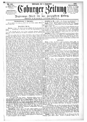 Coburger Zeitung Mittwoch 7. September 1887