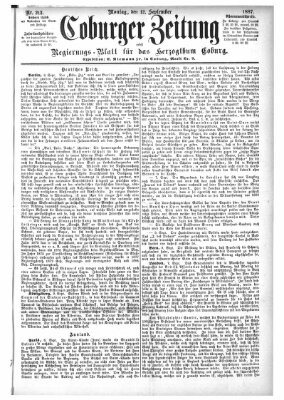 Coburger Zeitung Montag 12. September 1887