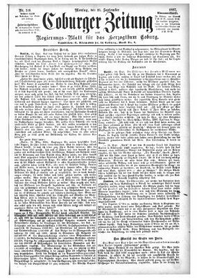 Coburger Zeitung Montag 19. September 1887