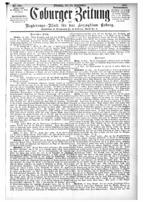 Coburger Zeitung Dienstag 20. September 1887