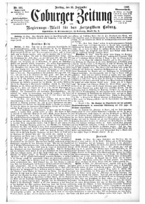 Coburger Zeitung Freitag 23. September 1887