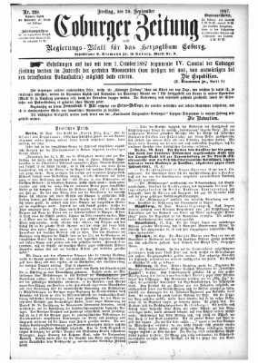 Coburger Zeitung Freitag 30. September 1887