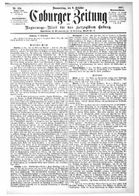 Coburger Zeitung Donnerstag 6. Oktober 1887