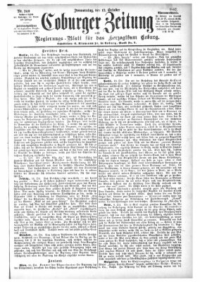 Coburger Zeitung Donnerstag 13. Oktober 1887