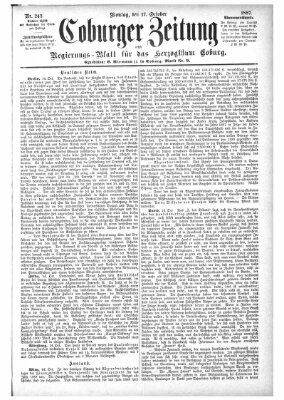 Coburger Zeitung Montag 17. Oktober 1887