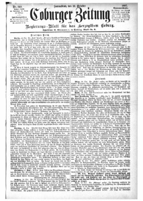 Coburger Zeitung Samstag 22. Oktober 1887