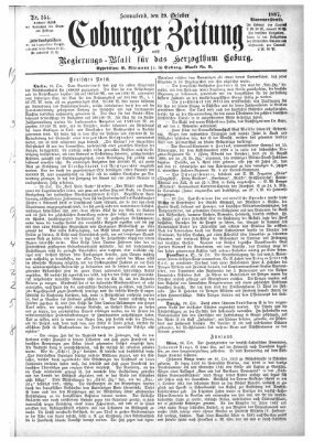 Coburger Zeitung Samstag 29. Oktober 1887