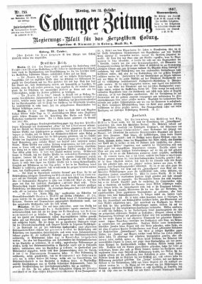 Coburger Zeitung Montag 31. Oktober 1887