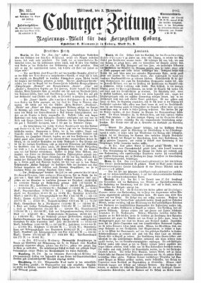 Coburger Zeitung Mittwoch 2. November 1887