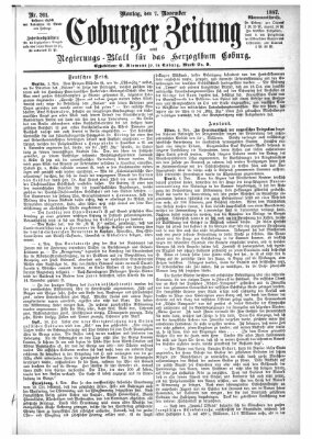 Coburger Zeitung Montag 7. November 1887