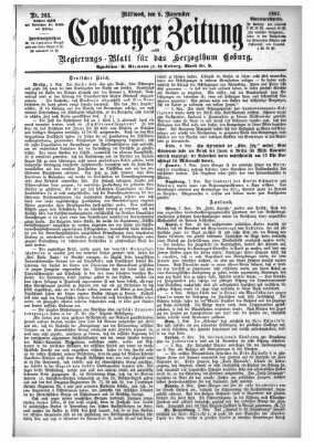 Coburger Zeitung Mittwoch 9. November 1887