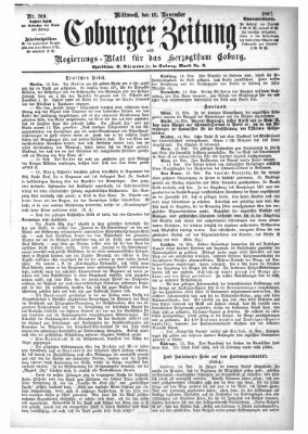 Coburger Zeitung Mittwoch 16. November 1887