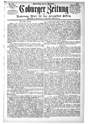 Coburger Zeitung Donnerstag 17. November 1887