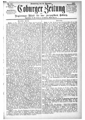 Coburger Zeitung Donnerstag 24. November 1887