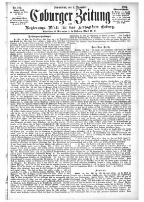 Coburger Zeitung Samstag 3. Dezember 1887