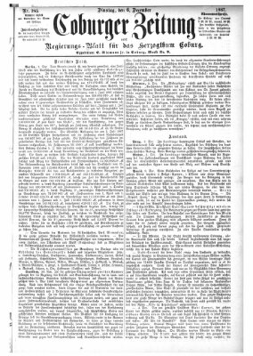 Coburger Zeitung Dienstag 6. Dezember 1887