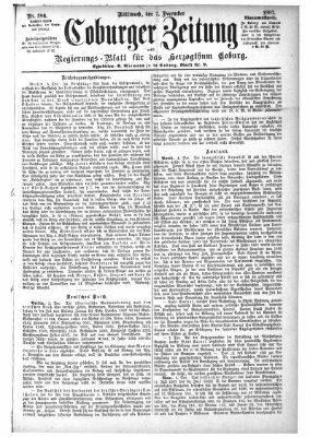 Coburger Zeitung Mittwoch 7. Dezember 1887