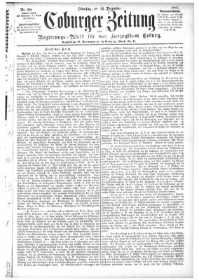 Coburger Zeitung Dienstag 13. Dezember 1887