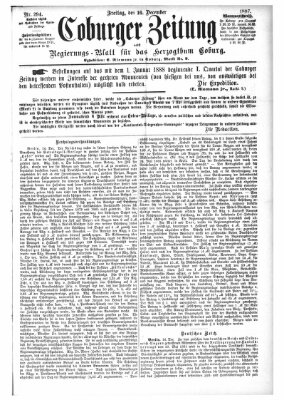 Coburger Zeitung Freitag 16. Dezember 1887