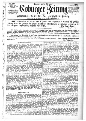 Coburger Zeitung Dienstag 20. Dezember 1887