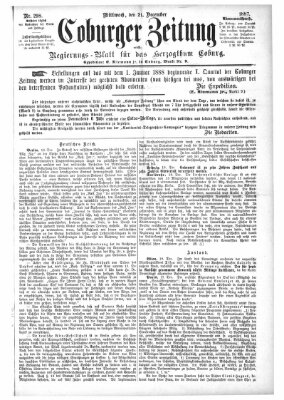 Coburger Zeitung Mittwoch 21. Dezember 1887