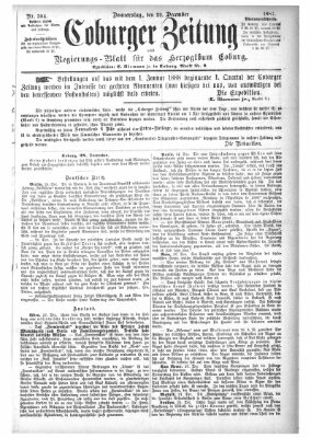 Coburger Zeitung Donnerstag 29. Dezember 1887