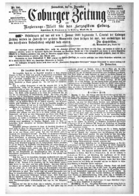 Coburger Zeitung Samstag 31. Dezember 1887