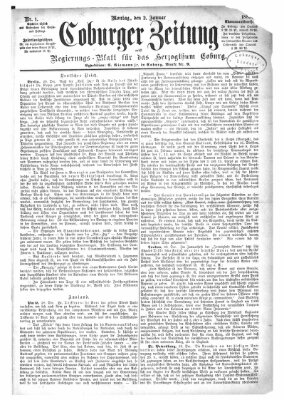 Coburger Zeitung Montag 2. Januar 1888