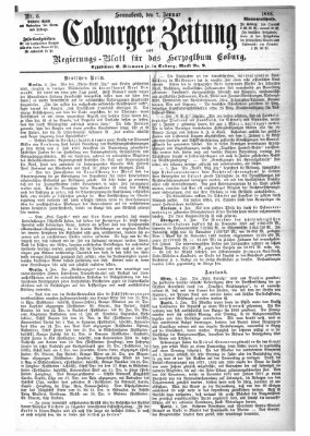 Coburger Zeitung Samstag 7. Januar 1888