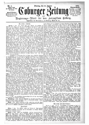 Coburger Zeitung Dienstag 10. Januar 1888