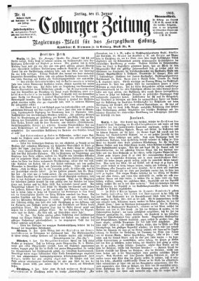 Coburger Zeitung Freitag 13. Januar 1888