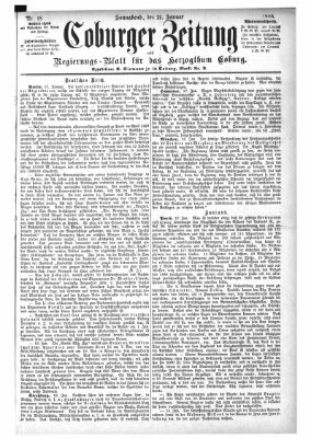 Coburger Zeitung Samstag 21. Januar 1888