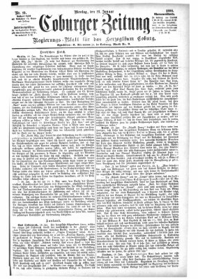 Coburger Zeitung Montag 23. Januar 1888