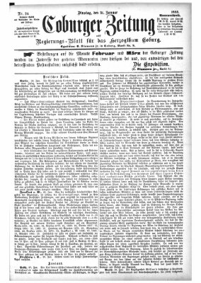 Coburger Zeitung Dienstag 31. Januar 1888