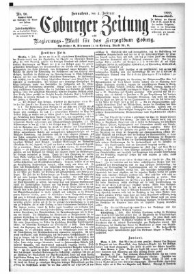 Coburger Zeitung Samstag 4. Februar 1888