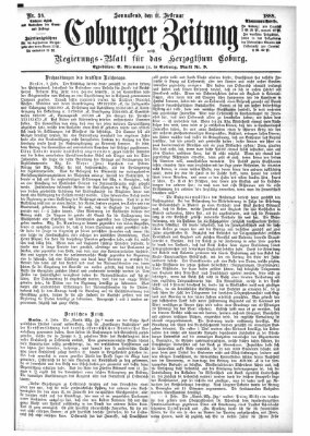 Coburger Zeitung Samstag 11. Februar 1888