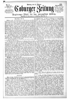 Coburger Zeitung Montag 13. Februar 1888