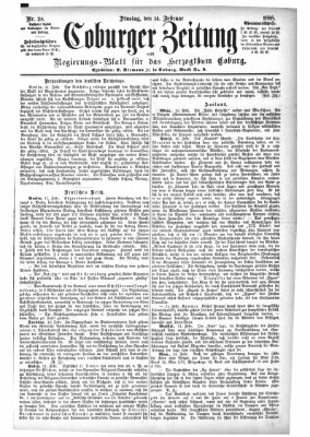 Coburger Zeitung Dienstag 14. Februar 1888