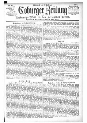 Coburger Zeitung Mittwoch 15. Februar 1888